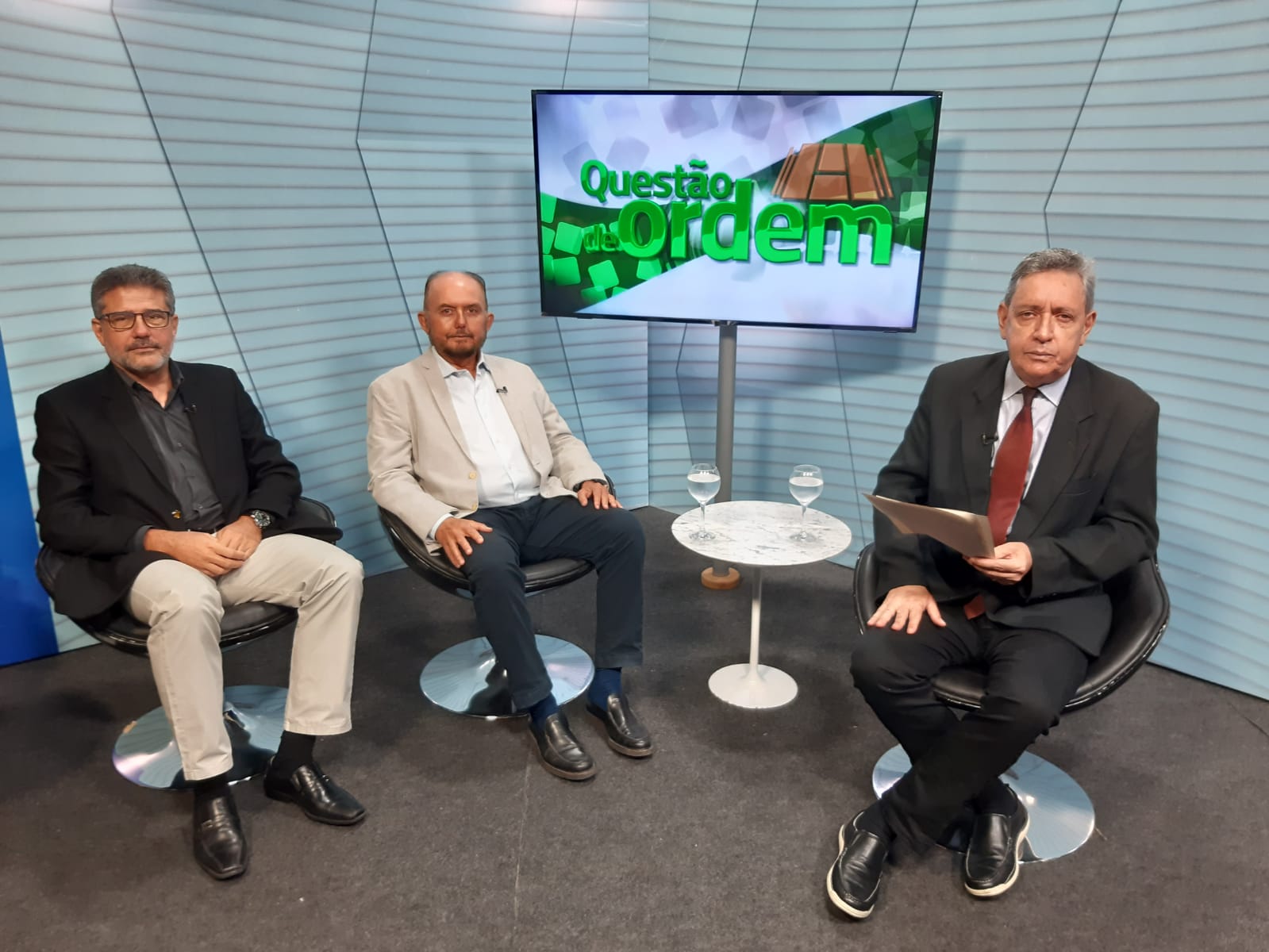 José de Paula Barros Neto, coordenador geral da Plataforma Ceará 2050; Júlio Cavalcante, Consultor da Plataforma e jornalista Renato Abreu