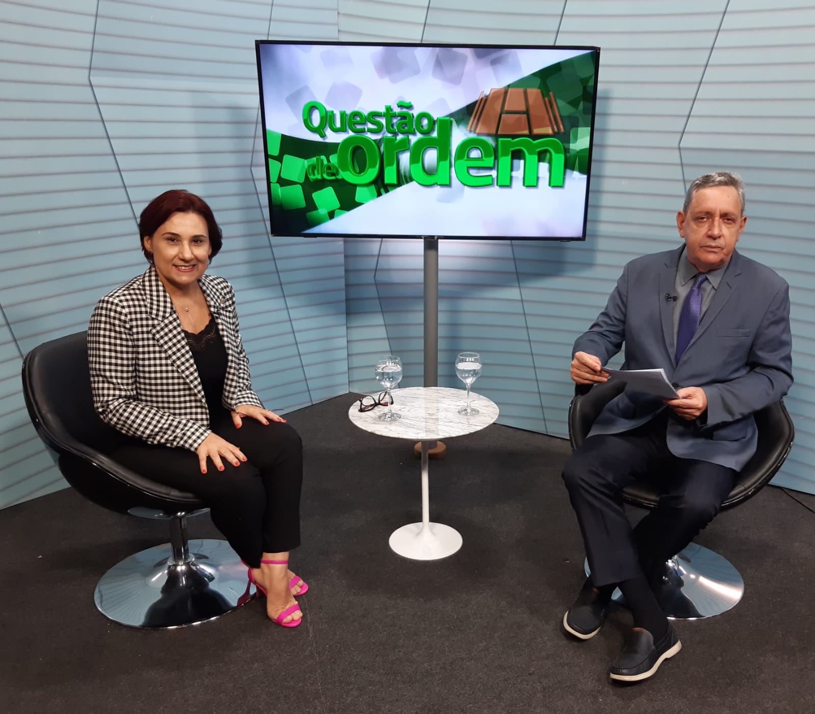 Deputada Emilia Pessoa e jornalista Renato Abreu