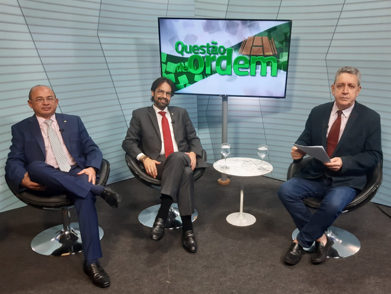 Deputado Sérgio Aguiar (PDT), deputado Diogo Moraes (PSB-PE), presidente da Unale e jornalista Renato Abreu