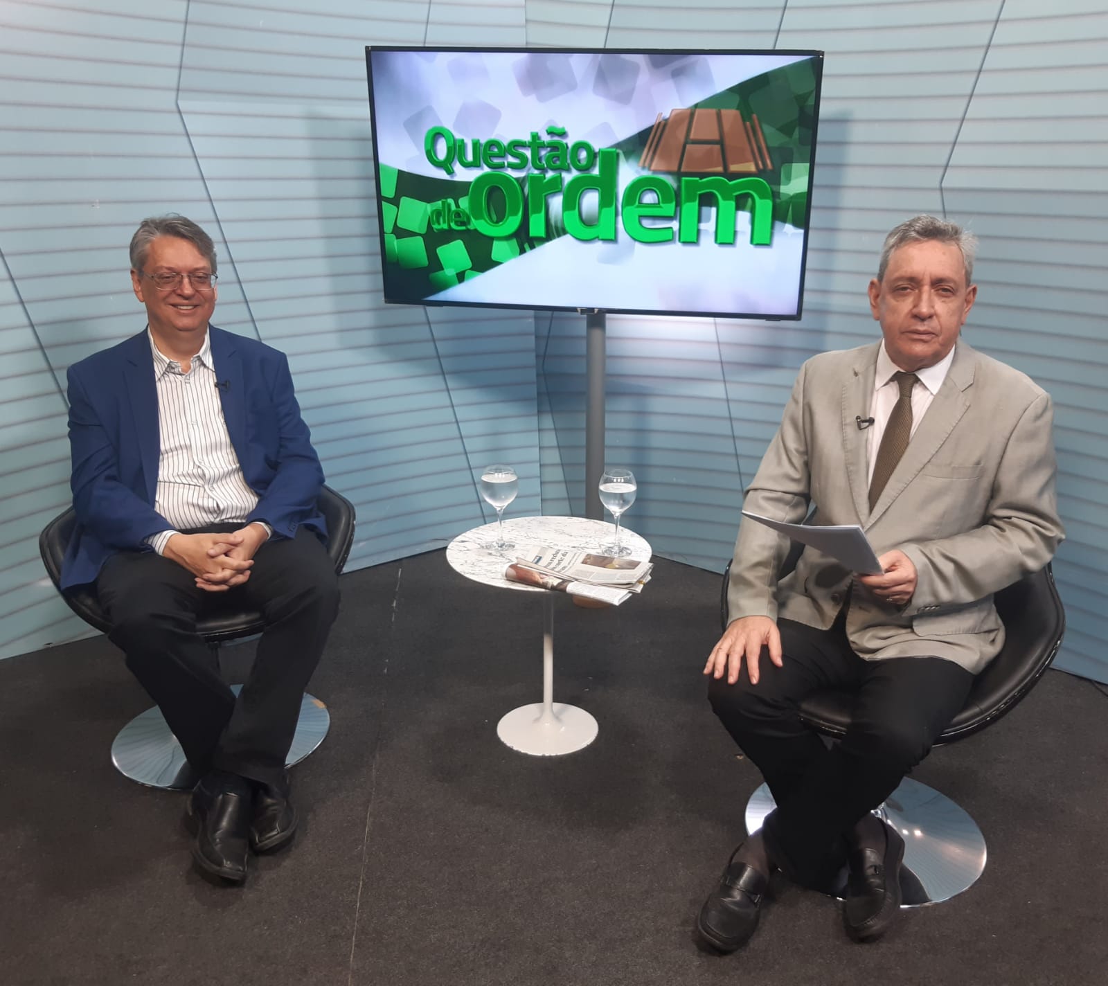 Secretário Célio Fernando Bezerra Melo e jornalista Renato Abreu