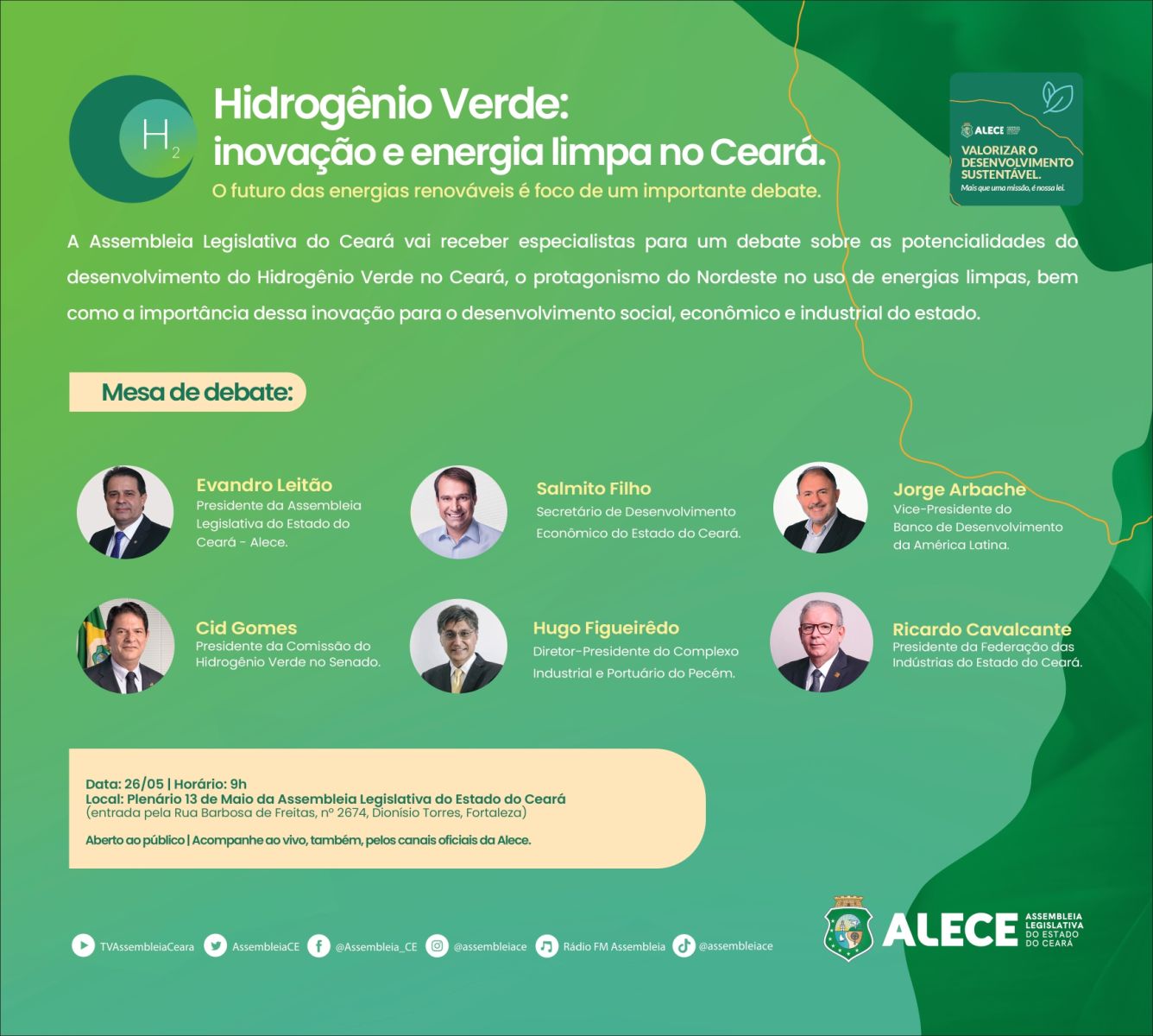 Assembleia Legislativa realiza debate sobre produção de hidrogênio verde no Ceará