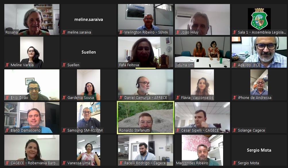 Reunião virtual com os membros dos grupos de trabalho do Pacto pelo Saneamento Básico