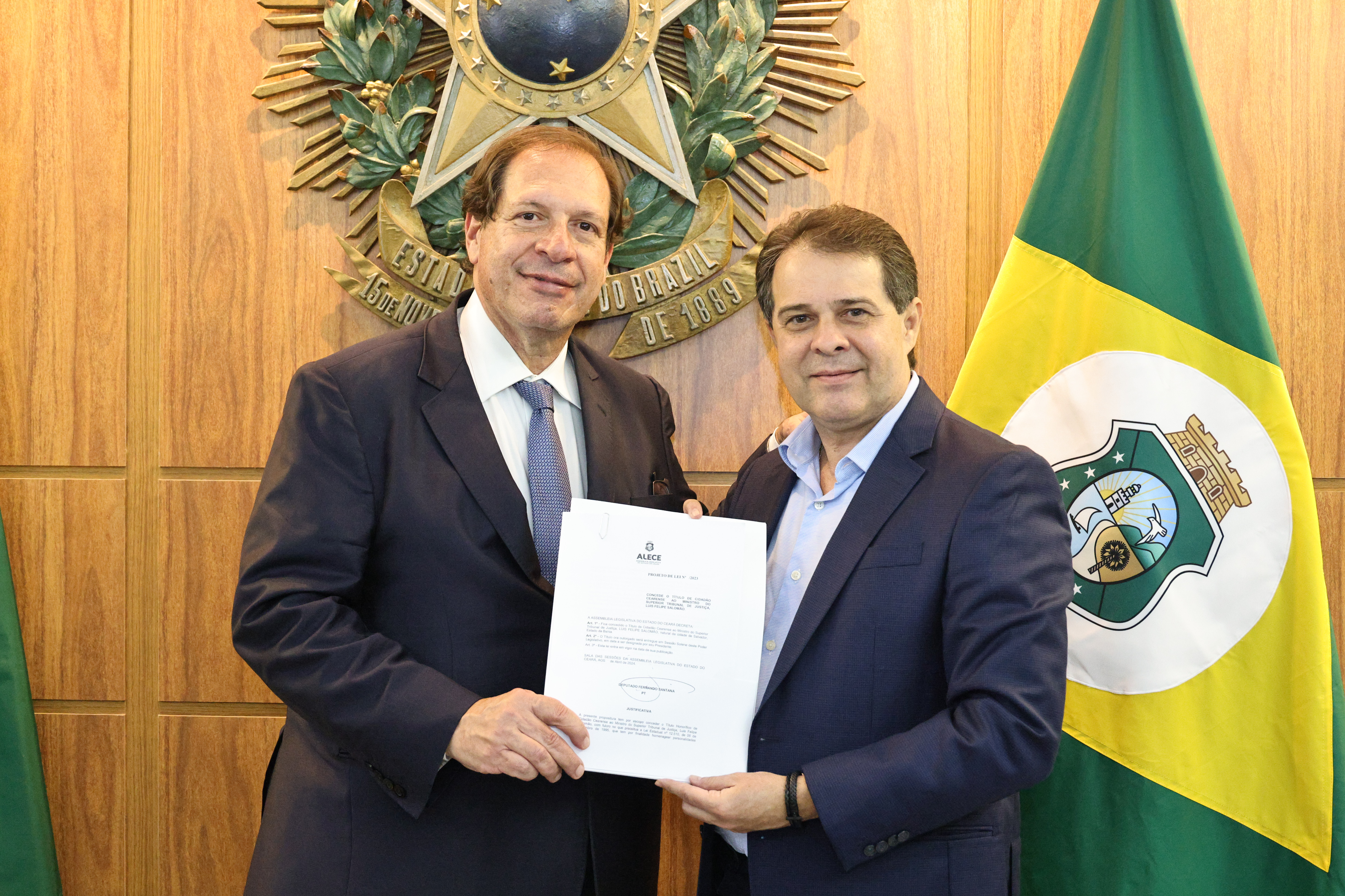 Presidente da Alece recebe ministro do STJ e comunica entrega do Título de Cidadão Cearense