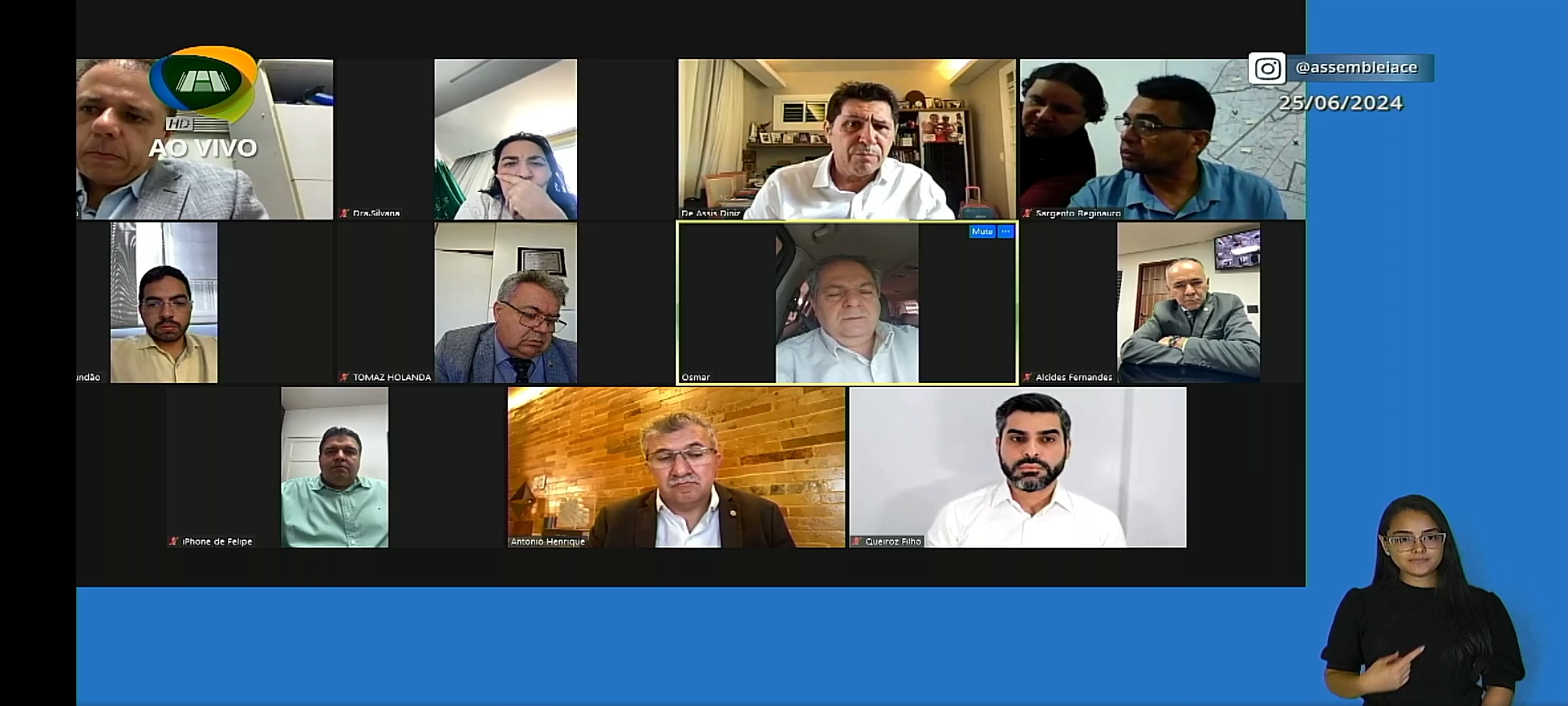 Abertura dos trabalhos da 1ª sessão extraordinária remota