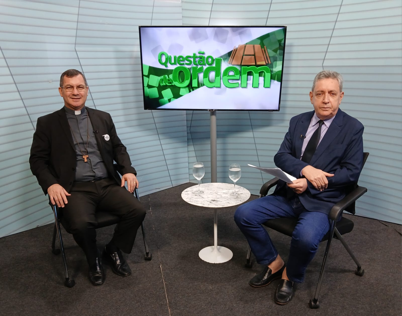 Padre Silvio Scopel e jornalista Renato Abreu