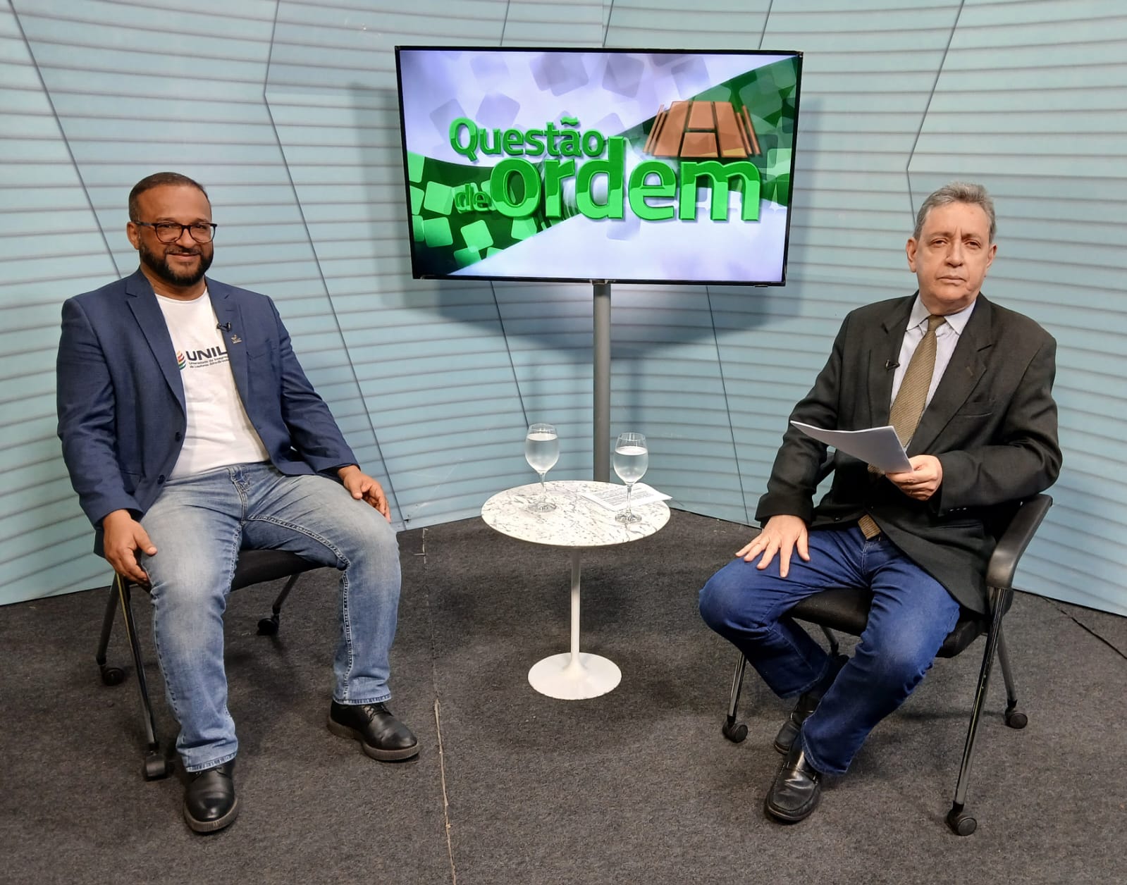 Reitor da Unilab, Roque do Nascimento Albuquerque e jornalista Renato Abreu