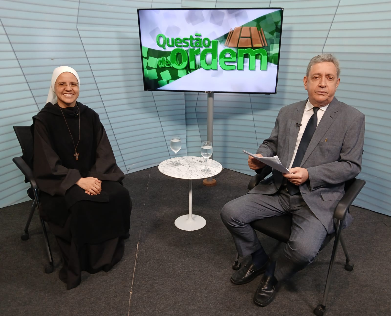 Irmã Edwiges Maria e jornalista Renato Abreu