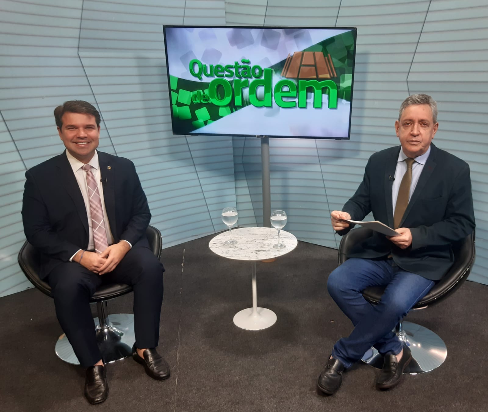 Deputado Bruno Pedrosa e jornalista Renato Abreu