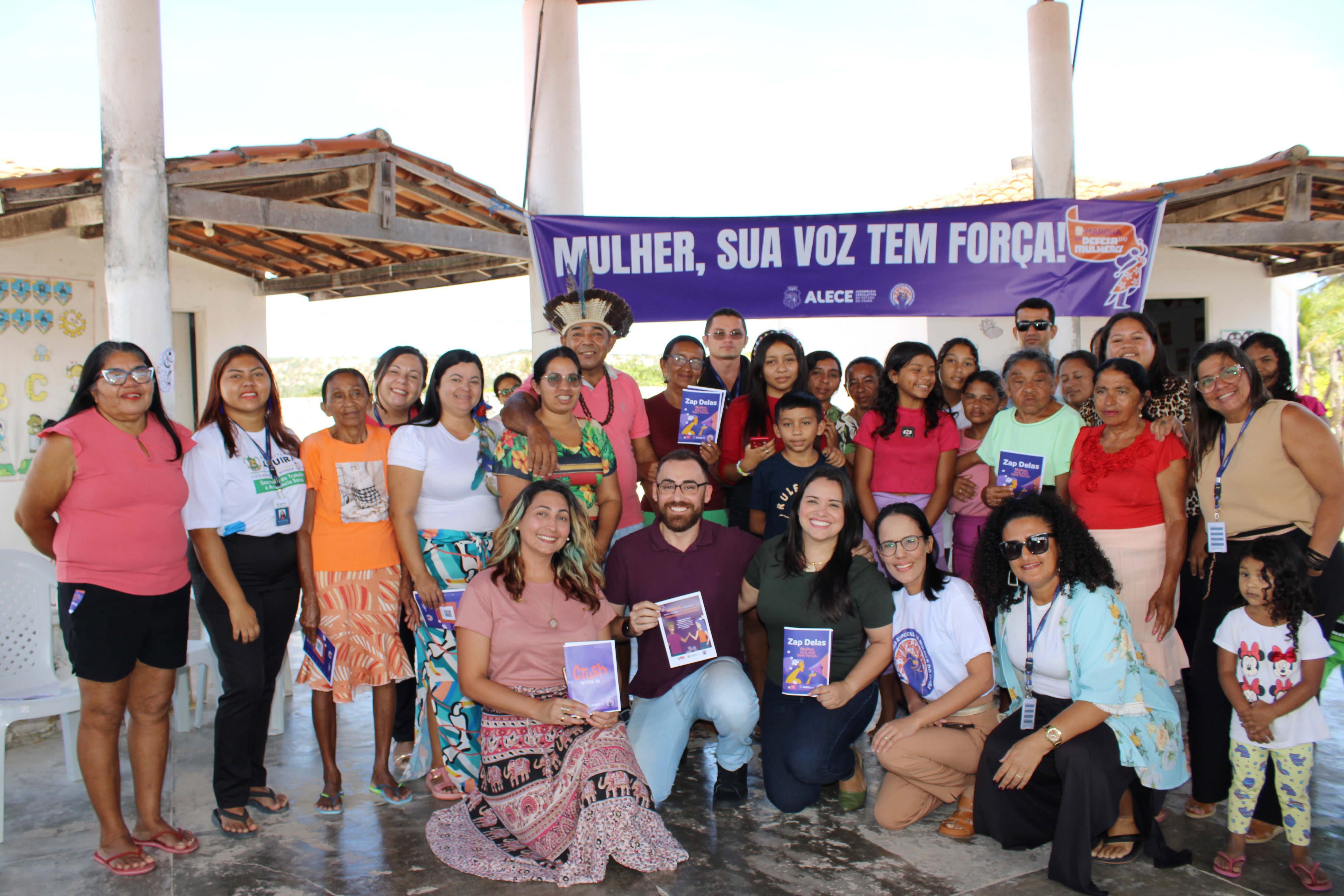 Campanha da Alece de combate à violência de gênero mobiliza comunidade indígena de Aquiraz