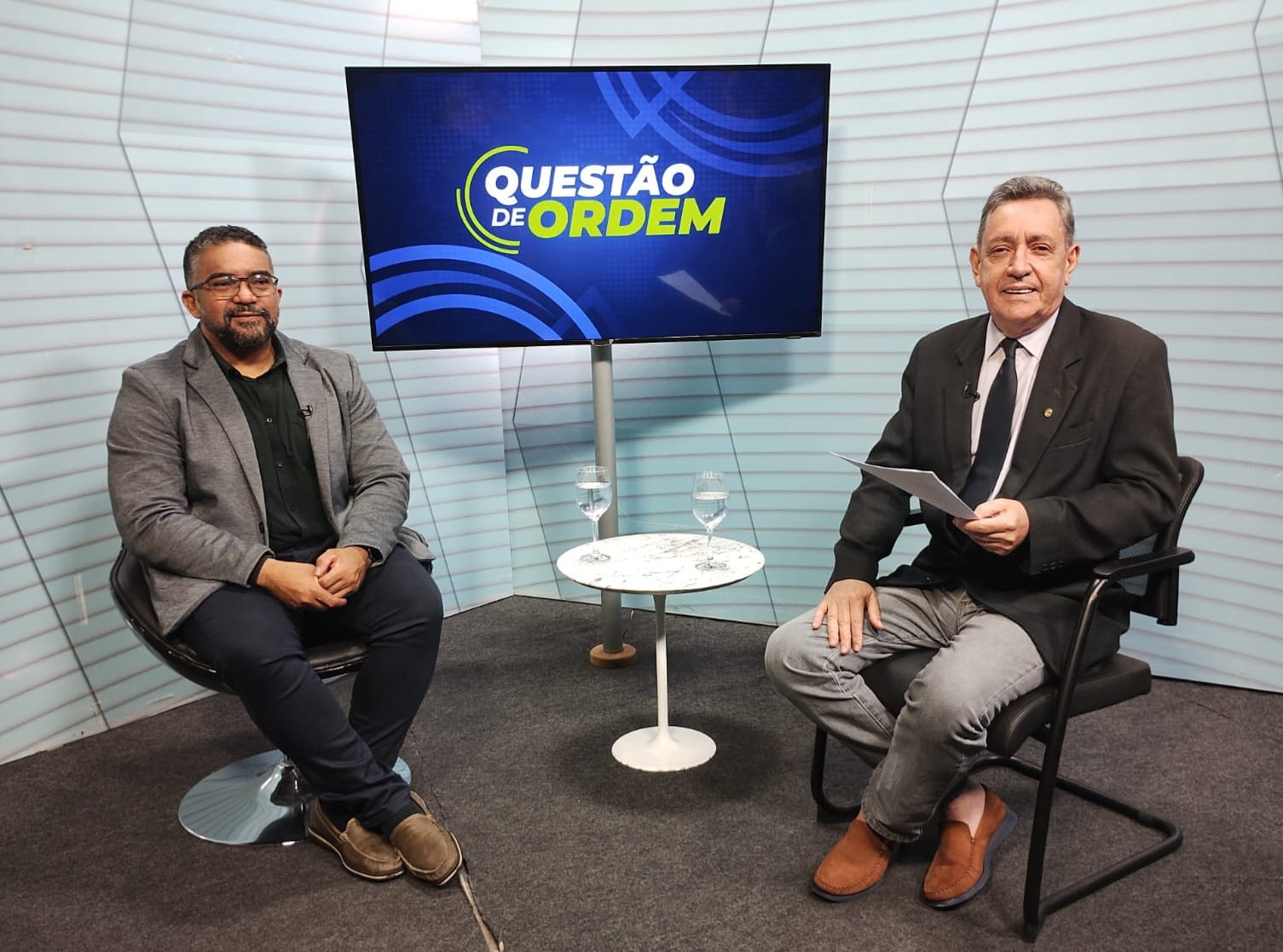 Sociólogo e professor da Uece Emanuel Freitas e jornalista Renato Abreu