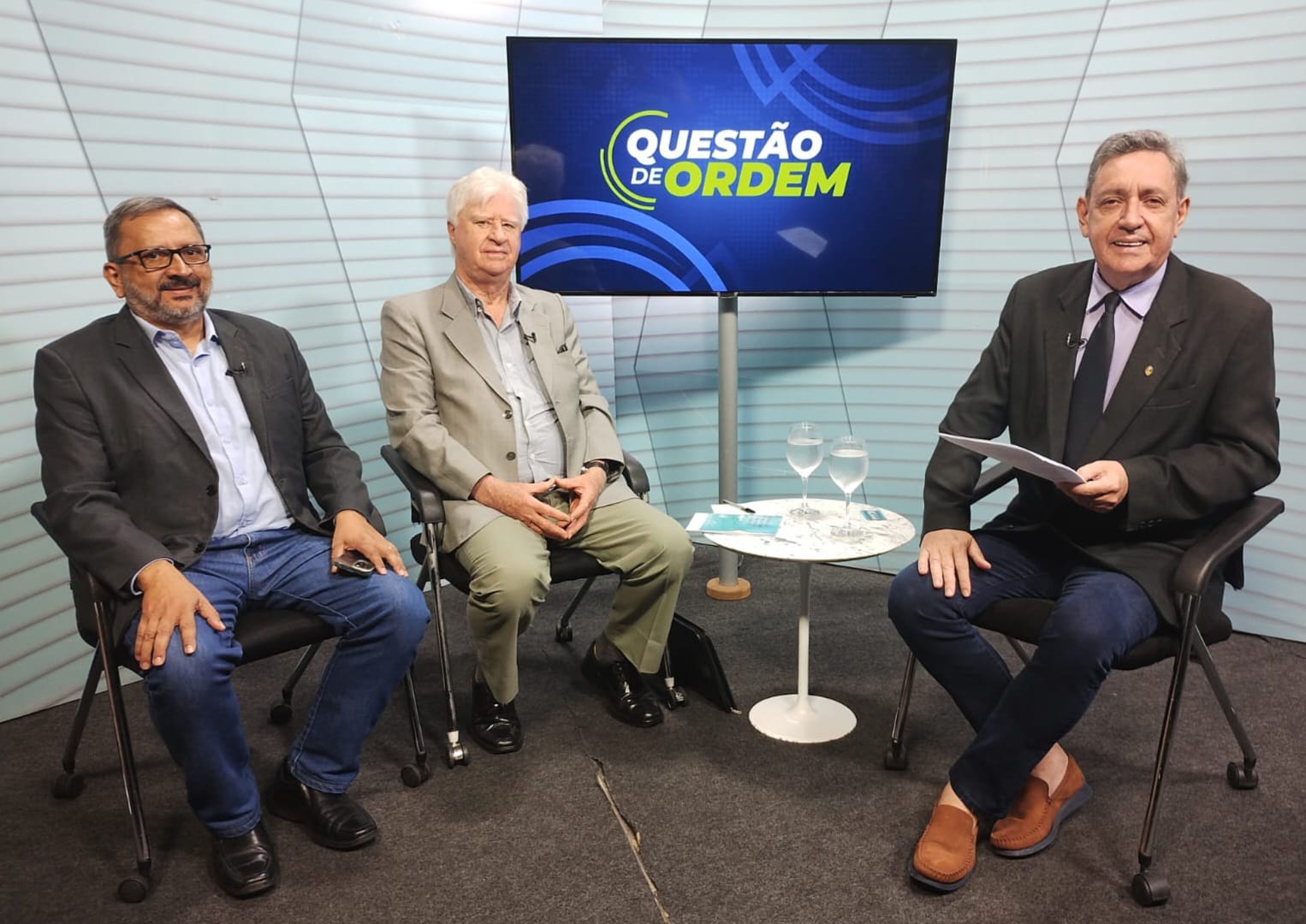 Fábio Saboia, Sindicato dos Trabalhadores da Justiça Federal no Ceará ; Edison Haubert, presidente do Movimento Nacional de Servidores Públicos Aposentados e Pensionistas e jornalista Renato Abreu