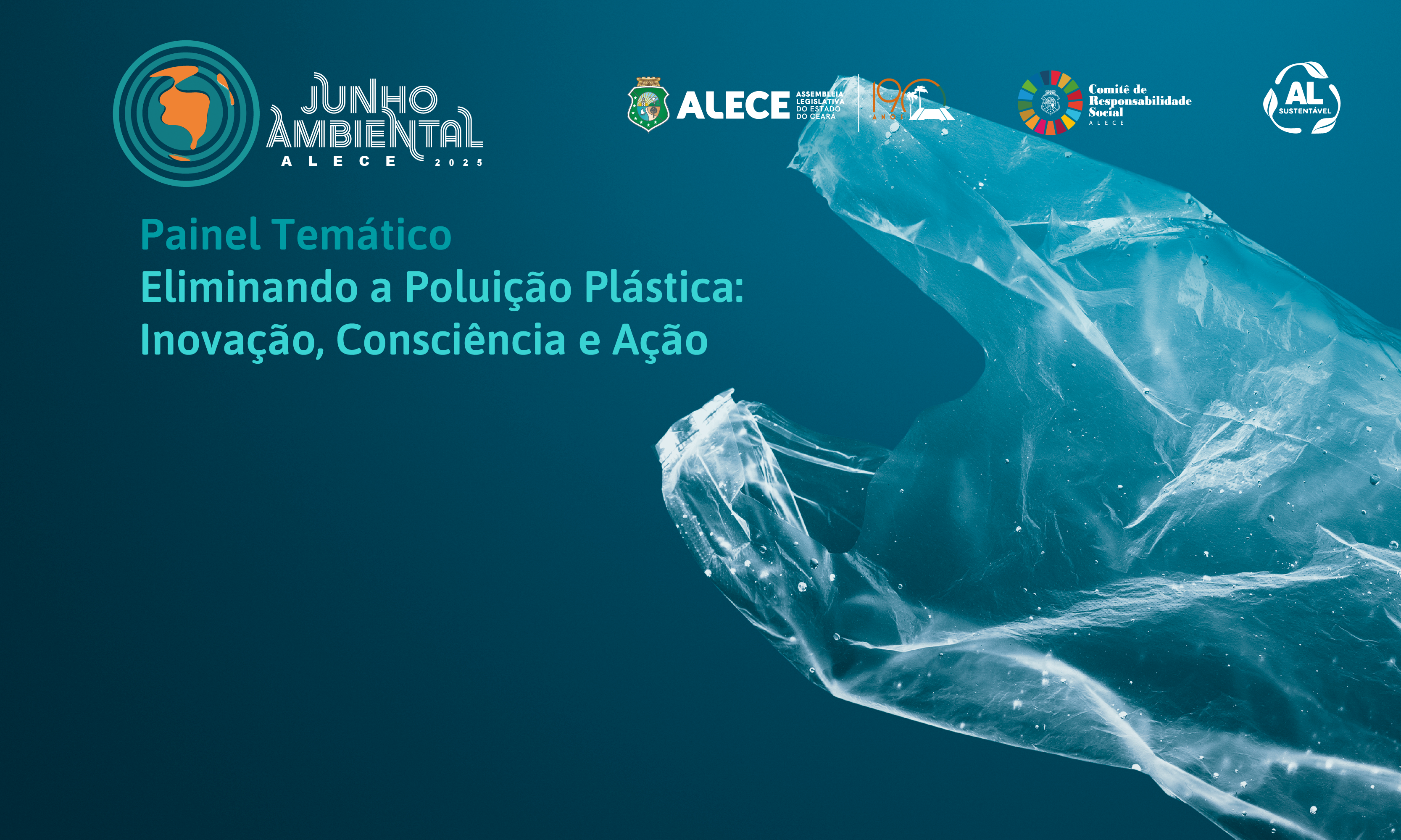 Junho Ambiental inicia na Alece com painel sobre poluição plástica e campanha de moda circular