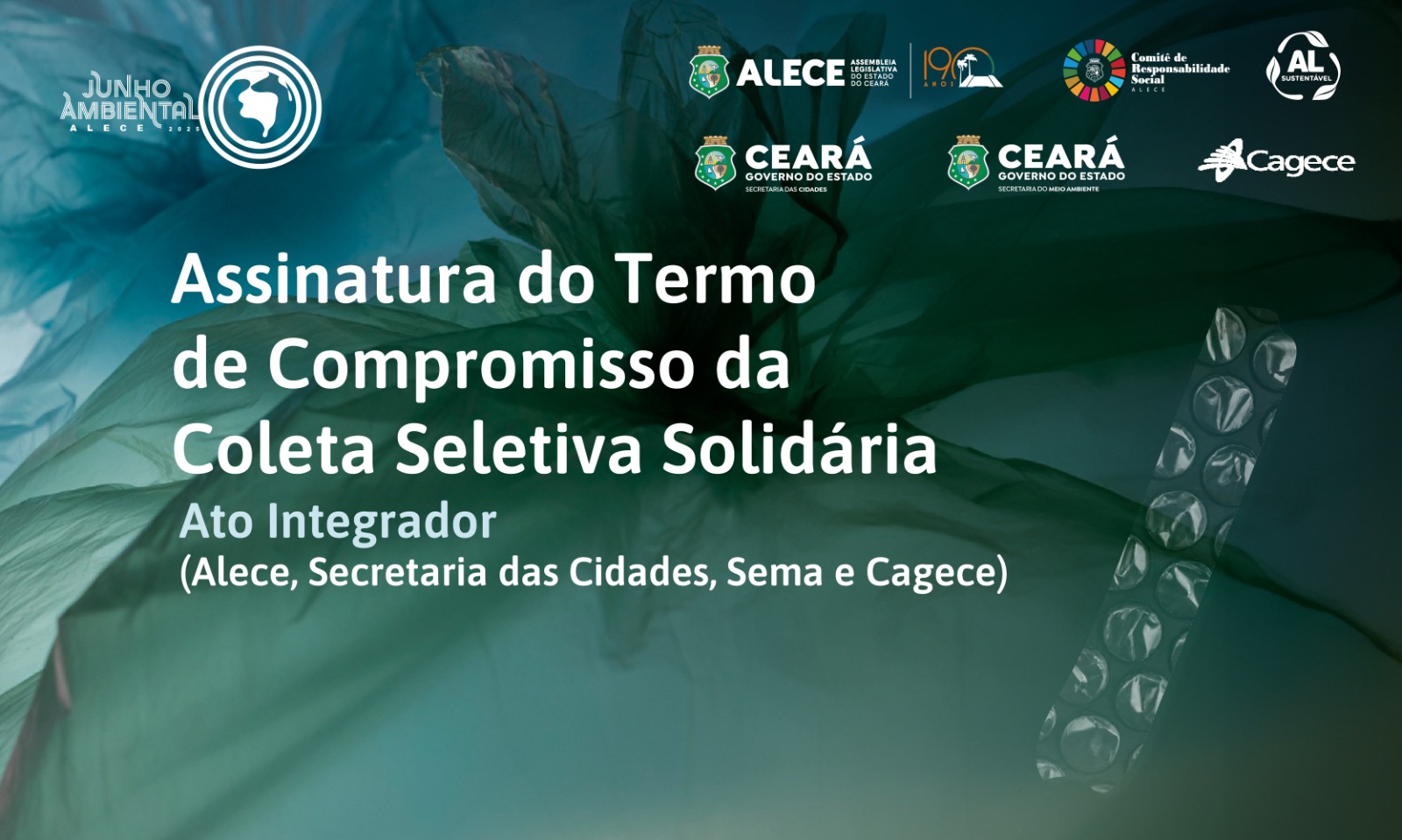 Alece, Sema, Cagece e Secretaria das Cidades firmam compromisso com foco na coleta seletiva