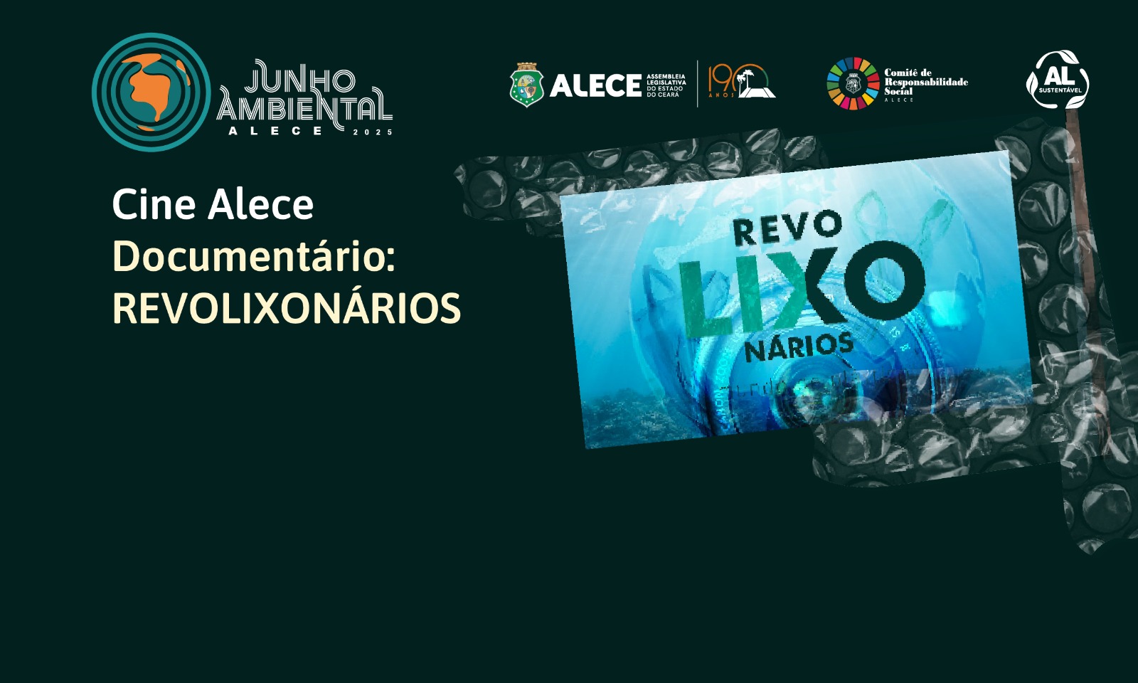 Cine Alece exibe documentário sobre poluição plástica em alusão ao Mês do Meio Ambiente