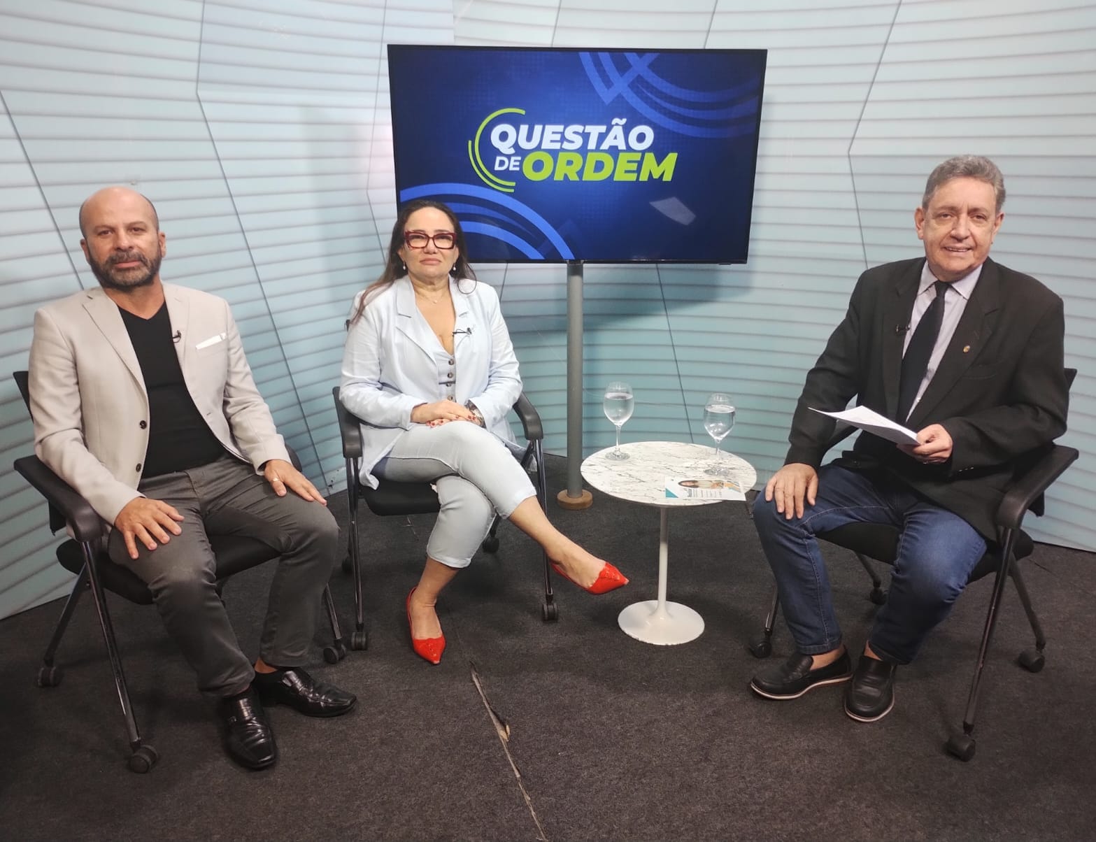 Consultor financeiro do Prosa, César Wagner, diretora do DGP da Assembleia Legislativa, Elenice Ferreira, e jornalista Renato Abreu