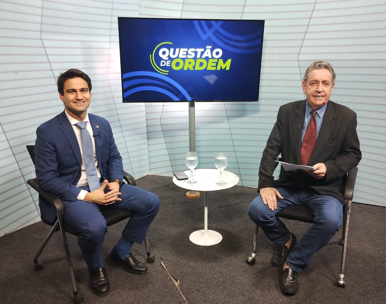 Deputado Pedro Matos (Avante) e jornalista Renato Abreu