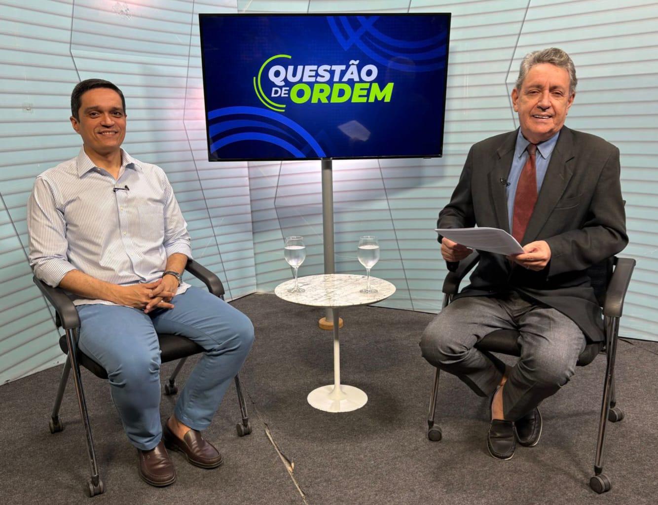 Presidente do Sinoredi-CE, Denis Bezerra, e jornalista Renato Abreu