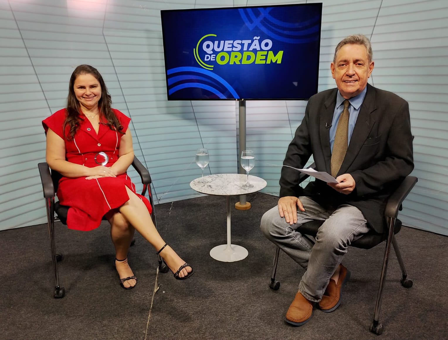 Sarah Holanda, diretora acadêmica da Unipace, e jornalista Renato Abreu