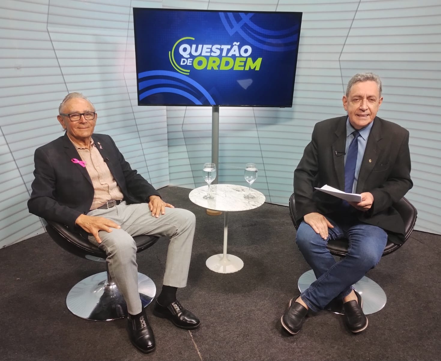 Dr. Luiz Porto e o jornalista Renato Abreu na edição desta terça