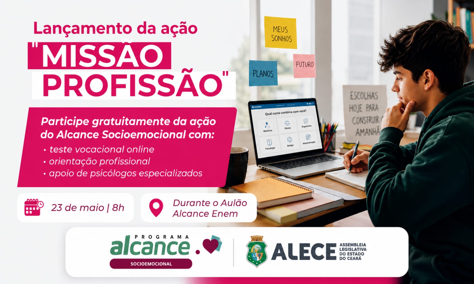 Programa Alcance lança ação “Missão Profissão” para orientar estudantes na escolha de carreira