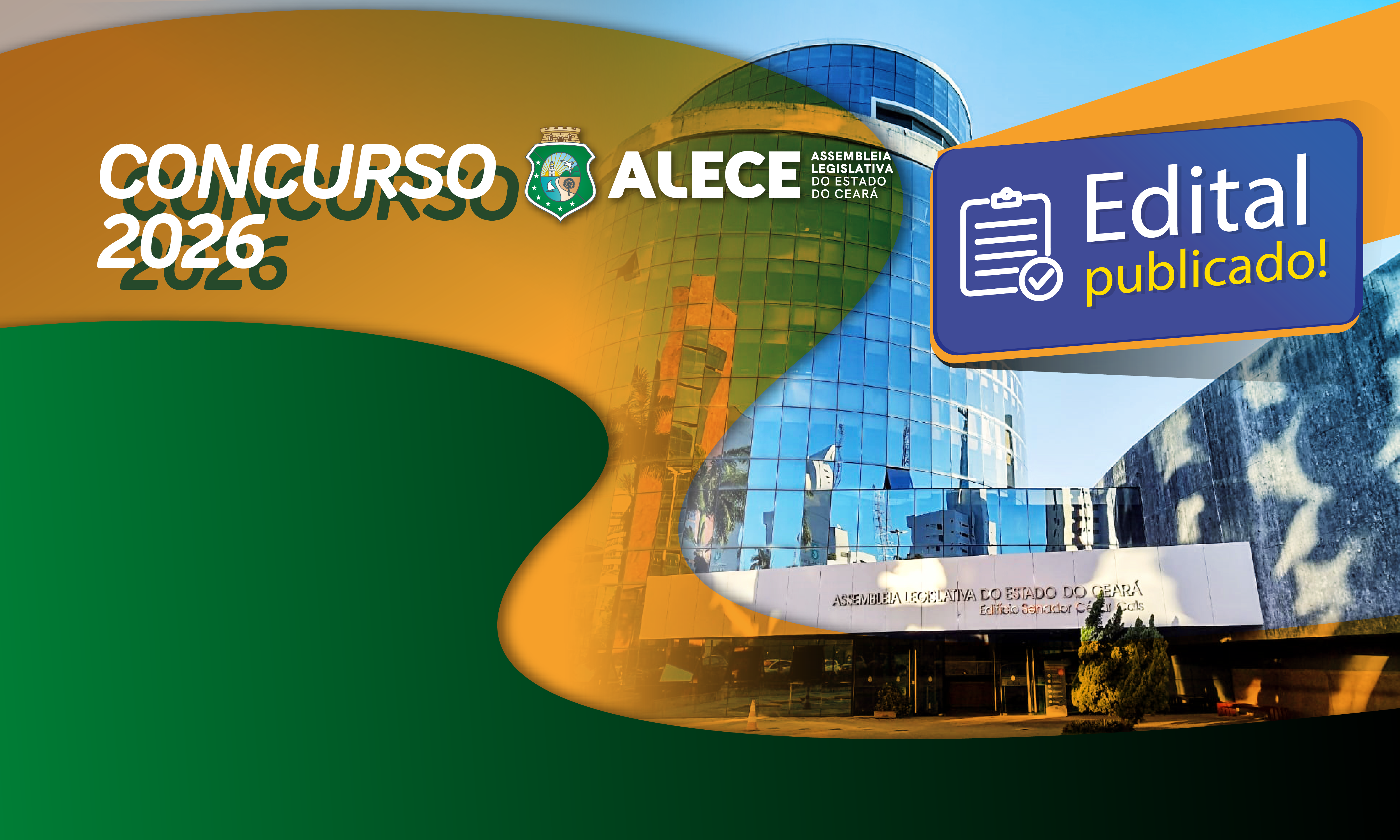 Alece publica edital para realização de concurso público com 200 vagas imediatas; inscrições abertas