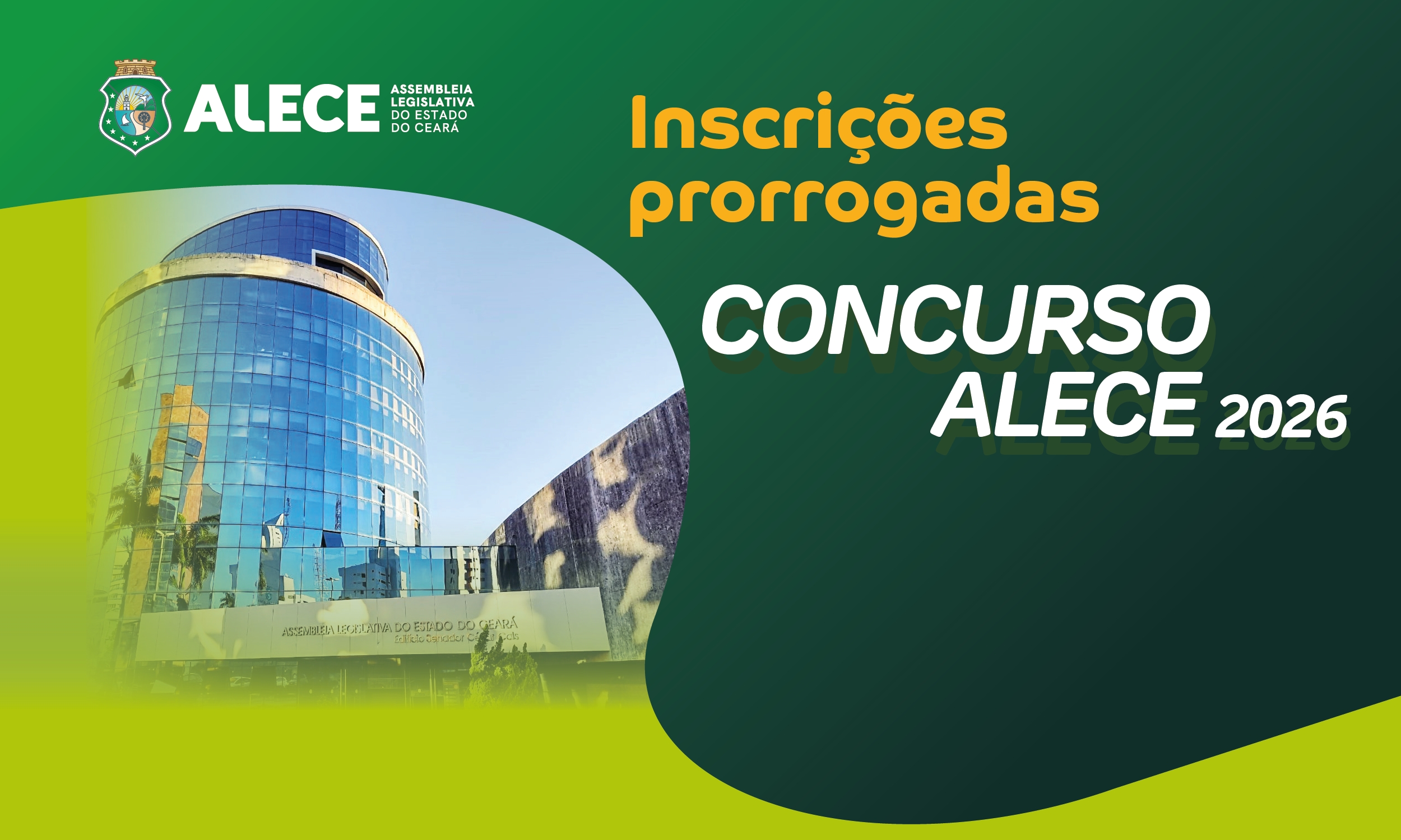 Alece publica retificação de edital e prorroga inscrições do concurso público