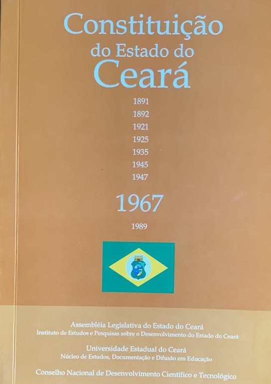 CONSTITUIÇÃO DO ESTADO DO CEARÁ DE 1967 - COLEÇÃO CONSTITUIÇÕES CEARENSES - VOL VIII