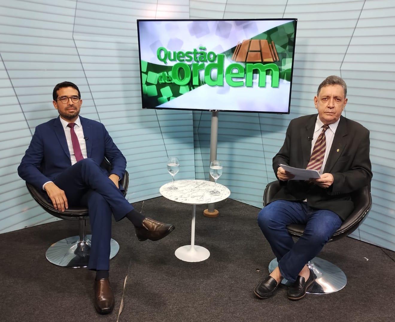 Presidente do TCE-CE , Rholden Queiroz, e jornalista Renato Abreu