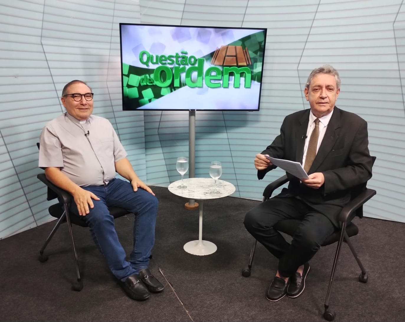 Padre Eugenio Pacelli e jornalista Renato Abreu