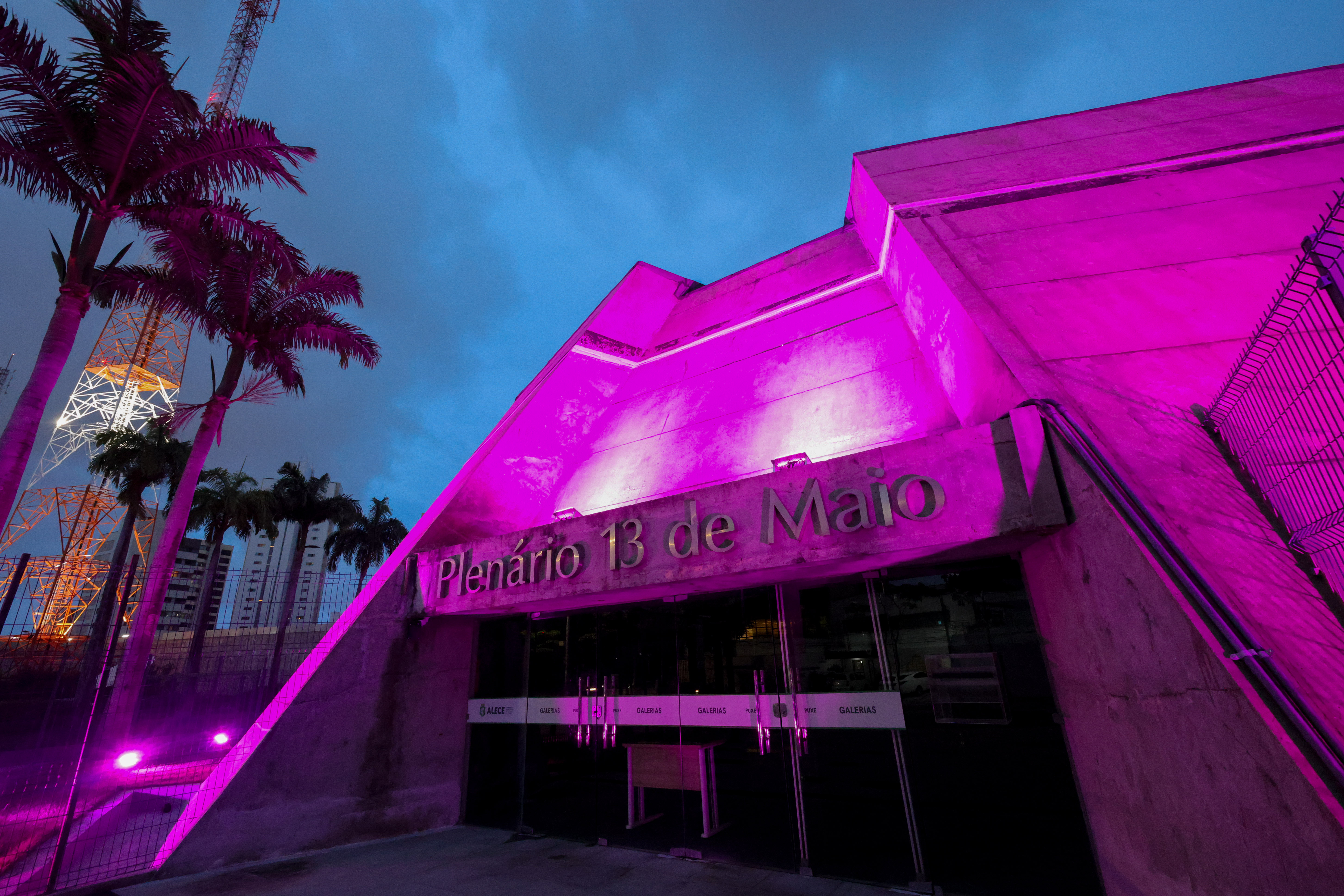 Parlamento cearense se ilumina de rosa e reforça compromisso com as mulheres