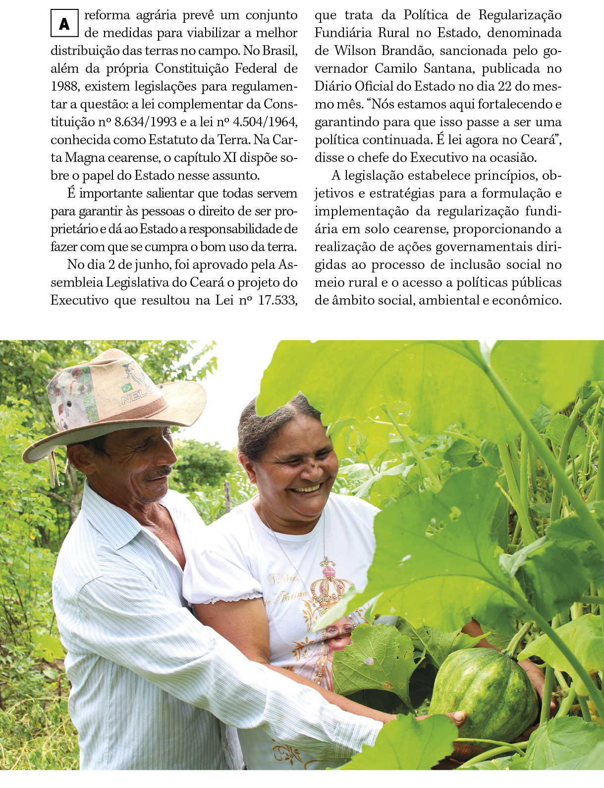 reforma agrária prevê um conjunto de medidas para viabilizar a melhor distribuição das terras no campo  No Brasil, a   