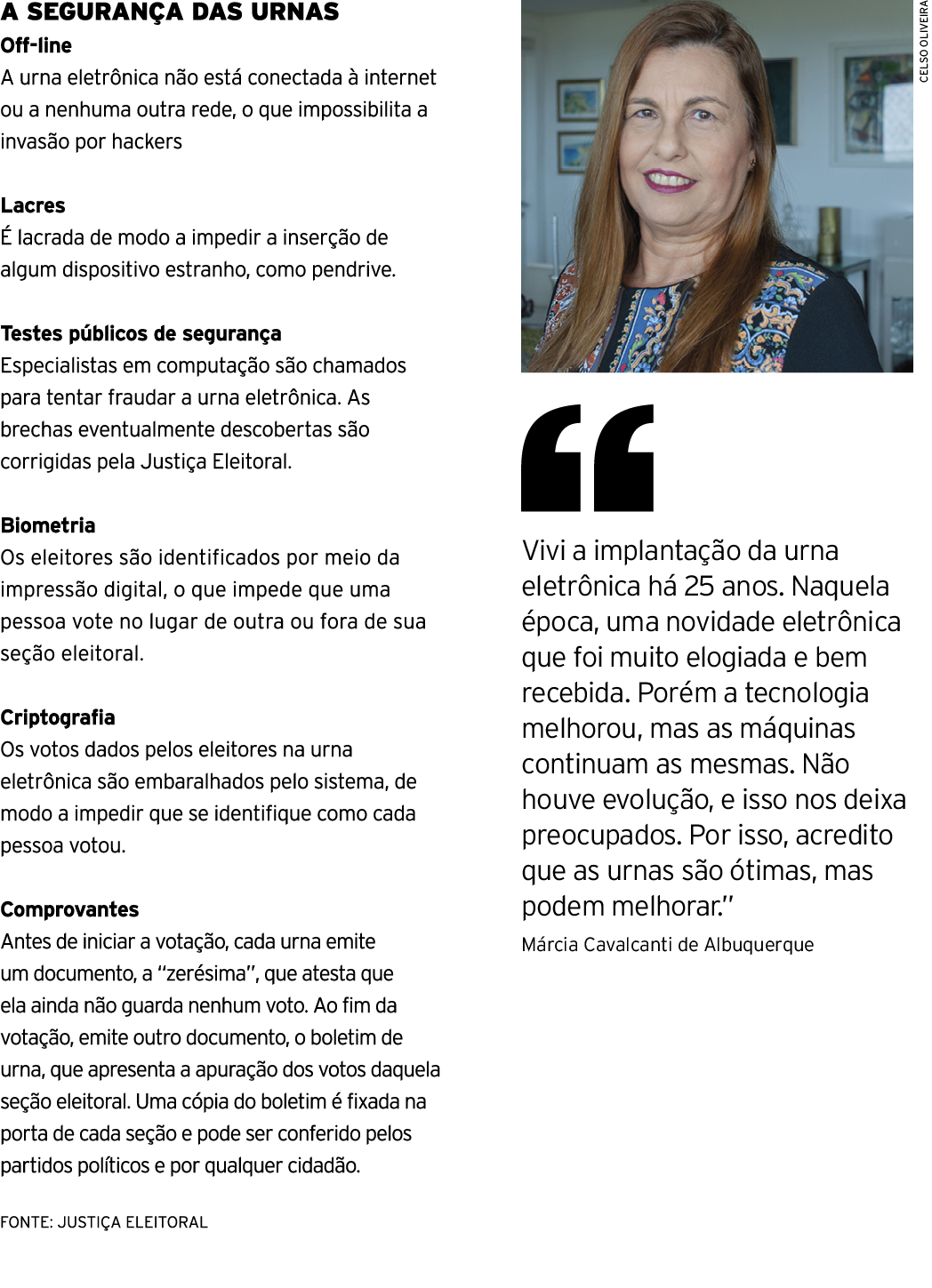  A segurança das urnas Off-line A urna eletrônica não está conectada à internet ou a nenhuma outra rede, o que imposs   