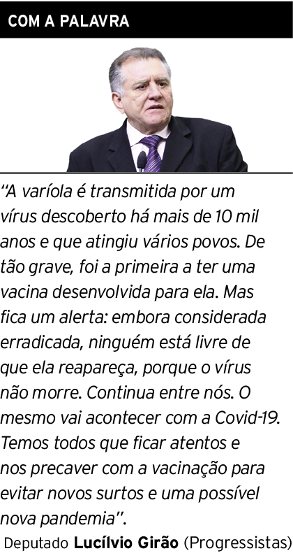 COM A PALAVRA   A varíola é transmitida por um vírus descoberto há mais de 10 mil anos e que atingiu vários povos  De   