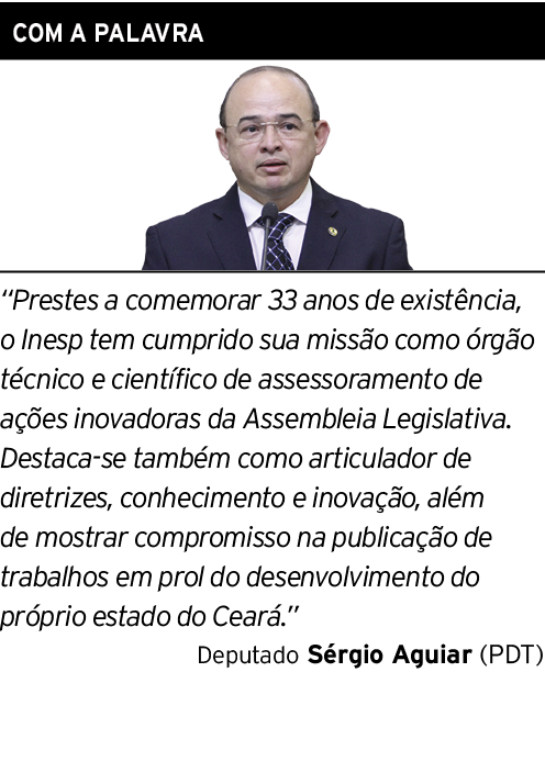 COM A PALAVRA   Prestes a comemorar 33 anos de existência, o Inesp tem cumprido sua missão como órgão técnico e cient   