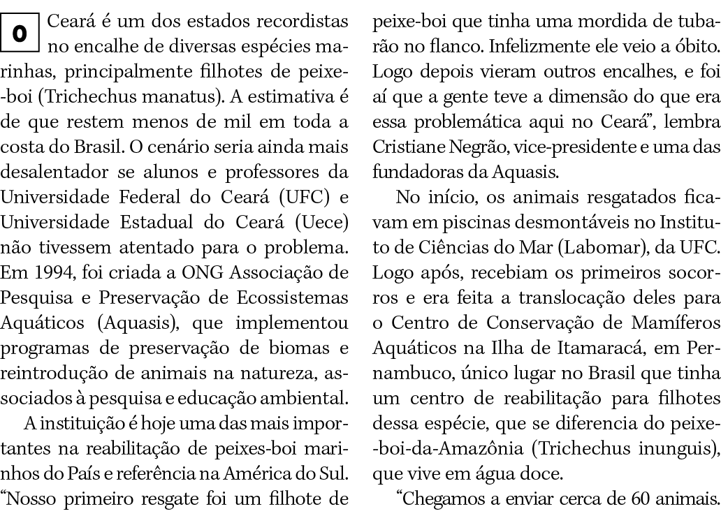  Ceará é um dos estados recordistas no encalhe de diversas espécies marinhas, principalmente filhotes de peixe-boi (T   