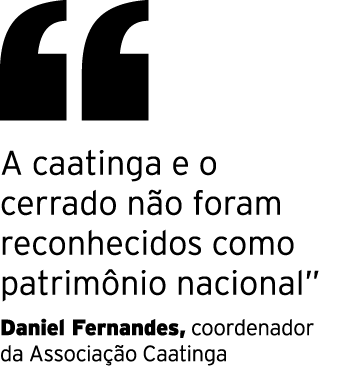  A caatinga e o cerrado não foram reconhecidos como patrimônio nacional  Daniel Fernandes, coordenador da Associação    