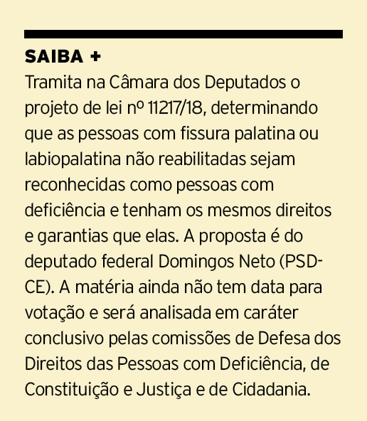 SAIBA + Tramita na Câmara dos Deputados o projeto de lei n  11217 18, determinando que as pessoas com fissura palatin   