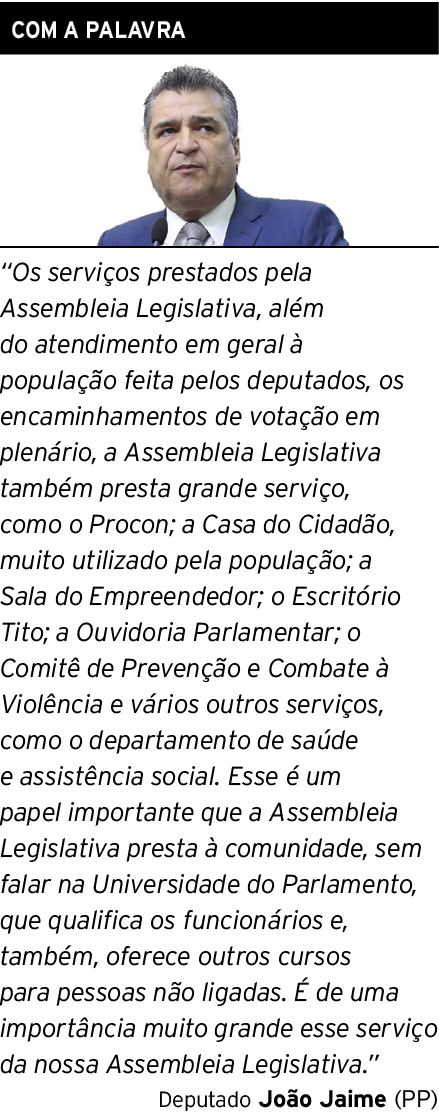 COM A PALAVRA   Os serviços prestados pela Assembleia Legislativa, além do atendimento em geral à população feita pel   