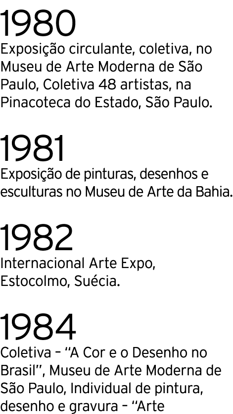 1980 Exposi o circulante, coletiva, no Museu de Arte Moderna de S o Paulo, Coletiva 48 artistas, na Pinacoteca do Es...
