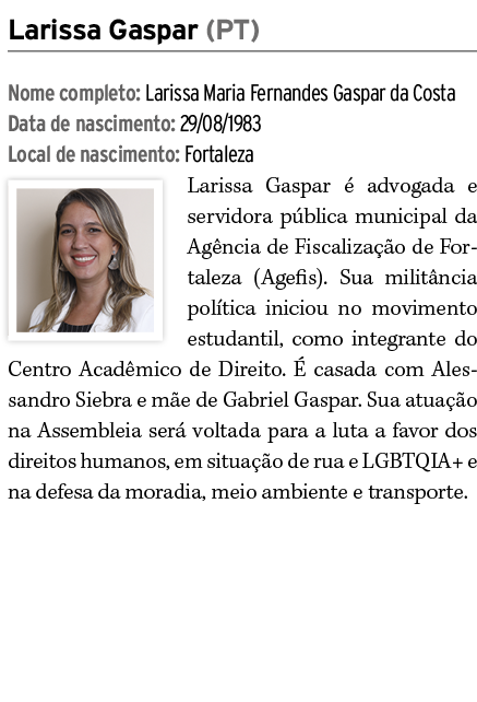 Larissa Gaspar (PT) Nome completo: Larissa Maria Fernandes Gaspar da Costa Data de nascimento: 29/08/1983 Local de na...