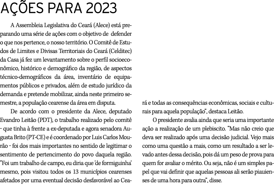 A ES PARA 2023 A Assembleia Legislativa do Cear  (Alece) est  preparando uma s rie de a  es com o objetivo de defend...