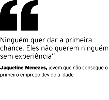 ￼ Ningu m quer dar a primeira chance. Eles n o querem ningu m sem experi ncia” Jaqueline Menezes, jovem que não cons...