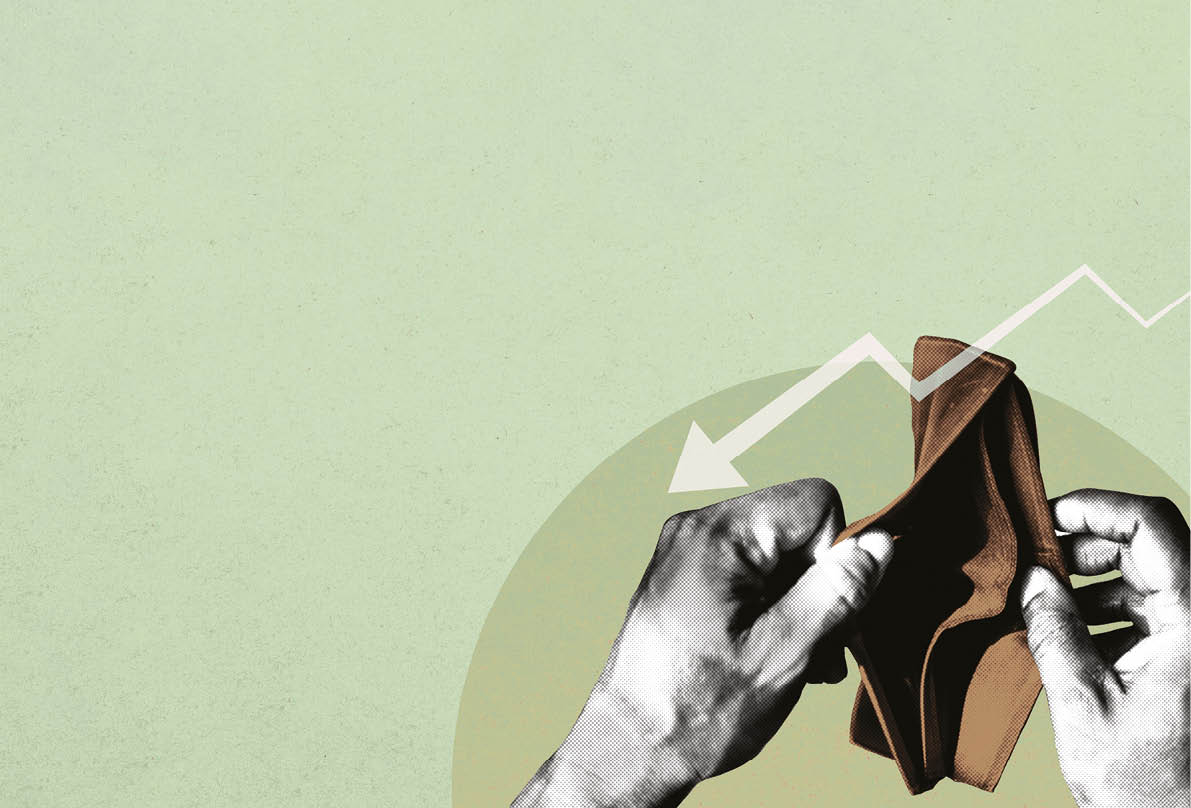 Empty wallet due to coronavirus economic impact social banner illustration