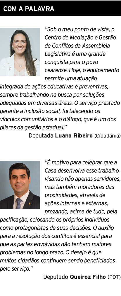 COM A PALAVRA ￼ “Sob o meu ponto de vista, o Centro de Media o e Gest o de Conflitos da Assembleia Legislativa   uma...