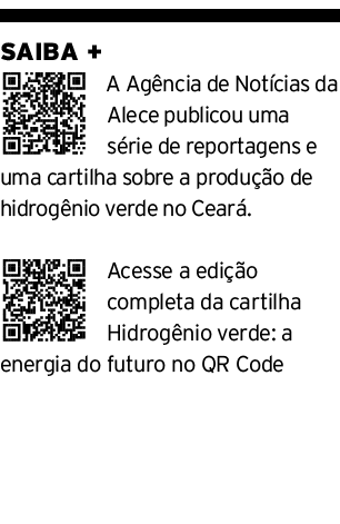 SAIBA + ￼A Ag ncia de Not cias da Alece publicou uma s rie de reportagens e uma cartilha sobre a produ o de hidrog n...